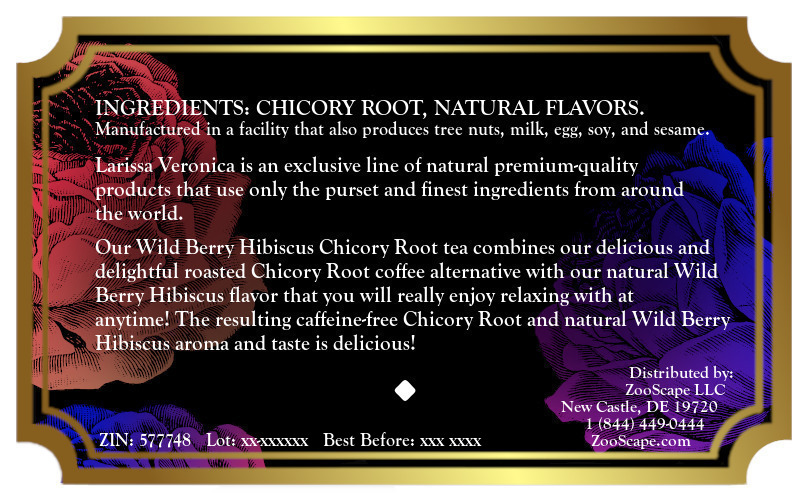 Wild Berry Hibiscus Chicory Root Tea <BR>(Single Serve K-Cup Pods)