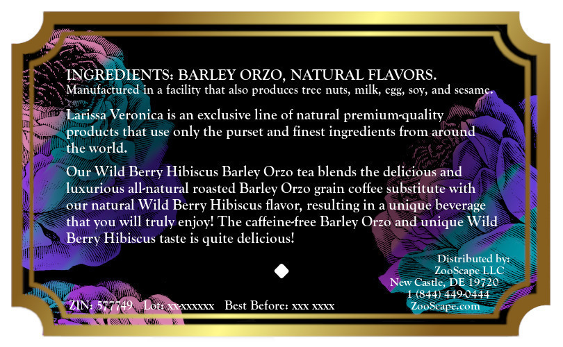 Wild Berry Hibiscus Barley Orzo Tea <BR>(Single Serve K-Cup Pods)