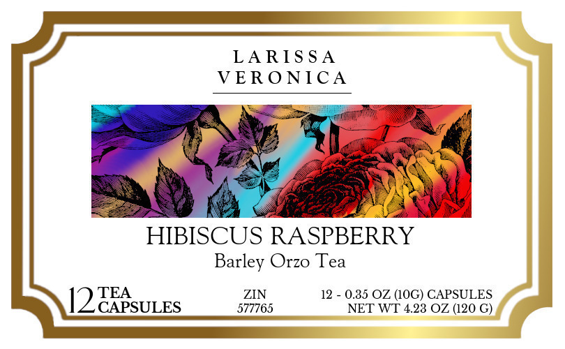 Hibiscus Raspberry Barley Orzo Tea <BR>(Single Serve K-Cup Pods) - Label