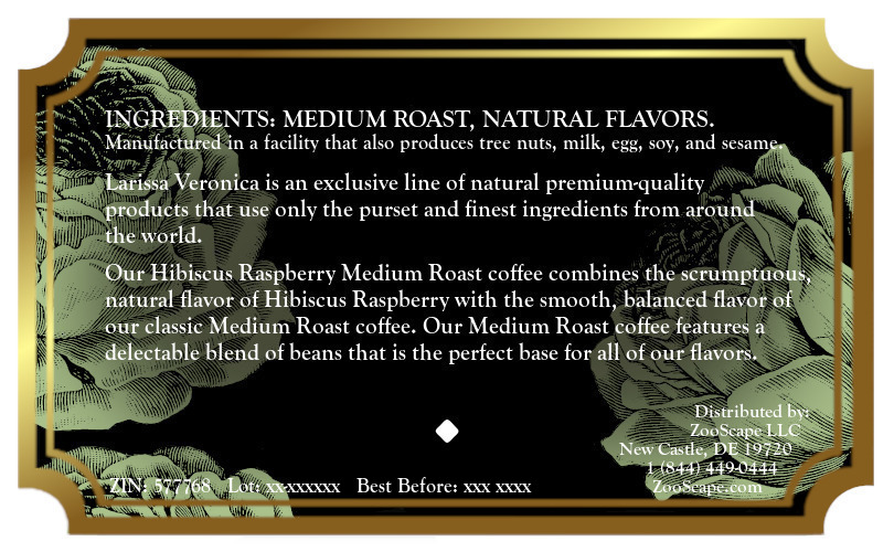 Hibiscus Raspberry Medium Roast Coffee <BR>(Single Serve K-Cup Pods)