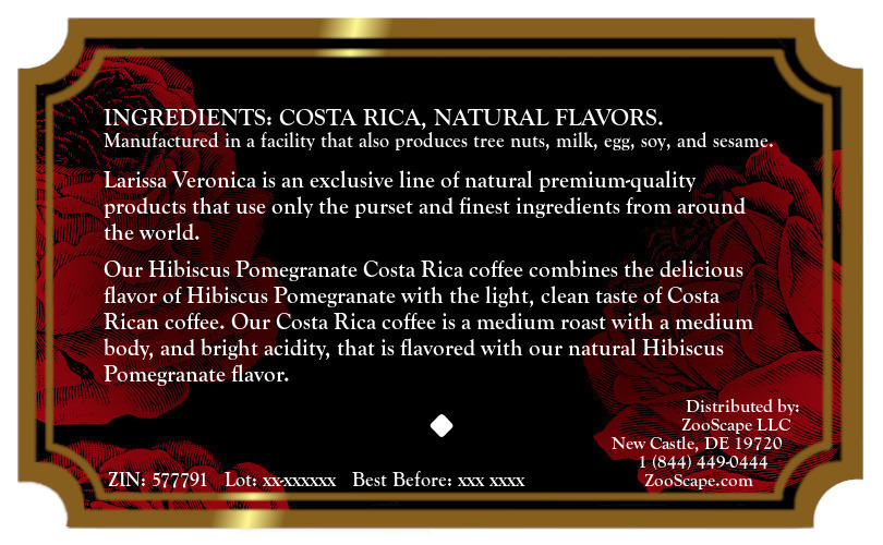 Hibiscus Pomegranate Costa Rica Coffee <BR>(Single Serve K-Cup Pods)