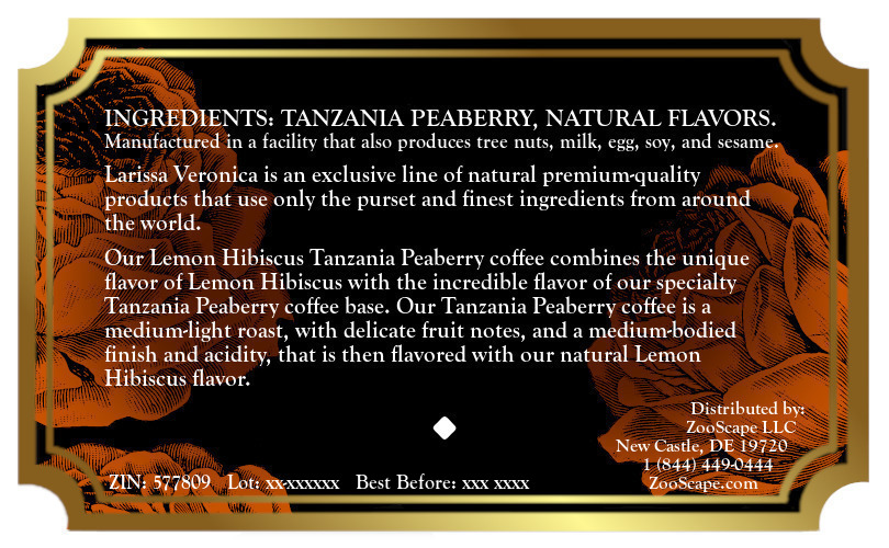 Lemon Hibiscus Tanzania Peaberry Coffee <BR>(Single Serve K-Cup Pods)