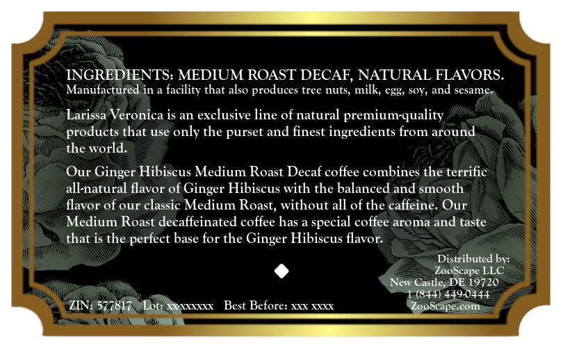 Ginger Hibiscus Medium Roast Decaf Coffee <BR>(Single Serve K-Cup Pods)