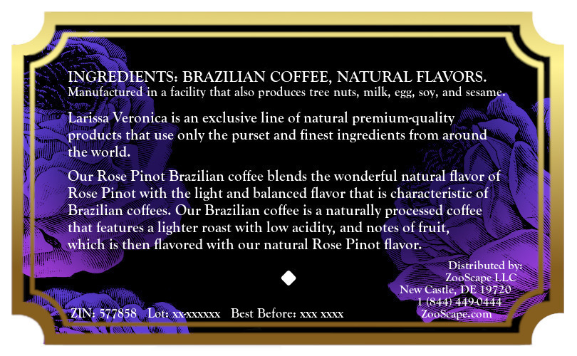 Rose Pinot Brazilian Coffee <BR>(Single Serve K-Cup Pods)