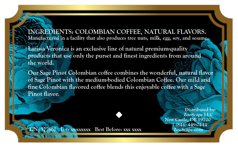 Sage Pinot Colombian Coffee <BR>(Single Serve K-Cup Pods)