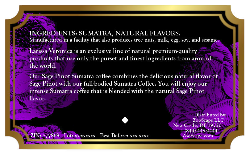 Sage Pinot Sumatra Coffee <BR>(Single Serve K-Cup Pods)