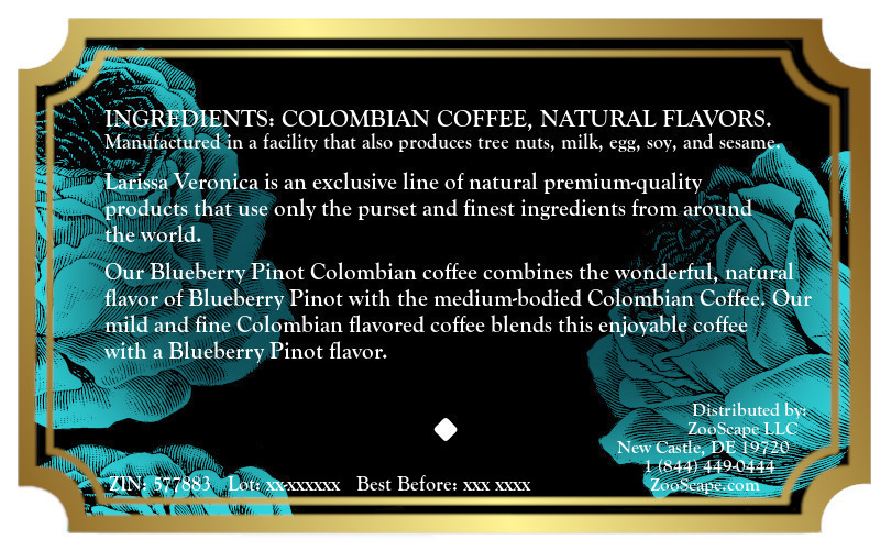 Blueberry Pinot Colombian Coffee <BR>(Single Serve K-Cup Pods)