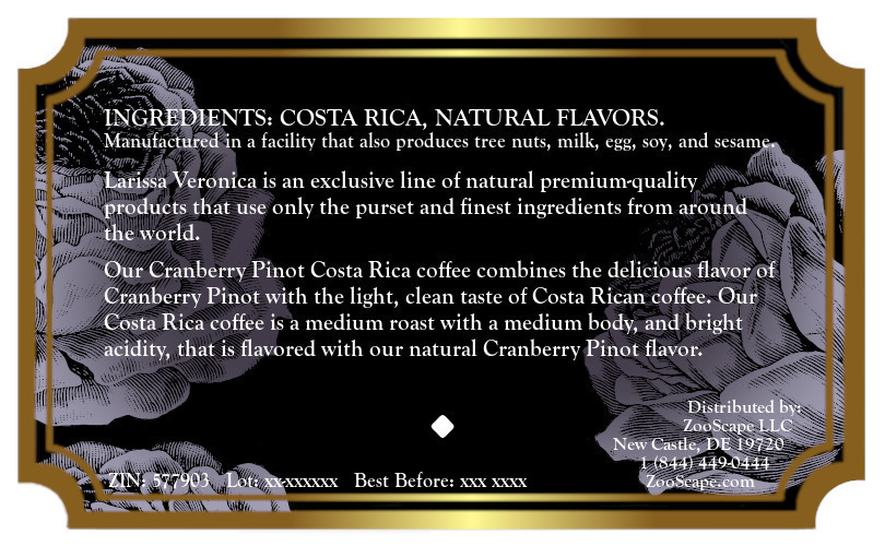 Cranberry Pinot Costa Rica Coffee <BR>(Single Serve K-Cup Pods)