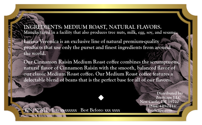 Cinnamon Raisin Medium Roast Coffee <BR>(Single Serve K-Cup Pods)