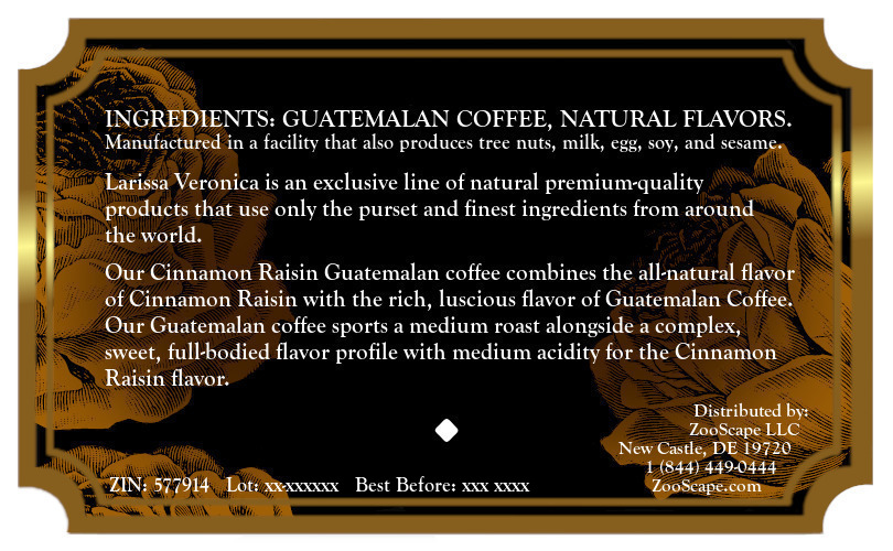 Cinnamon Raisin Guatemalan Coffee <BR>(Single Serve K-Cup Pods)