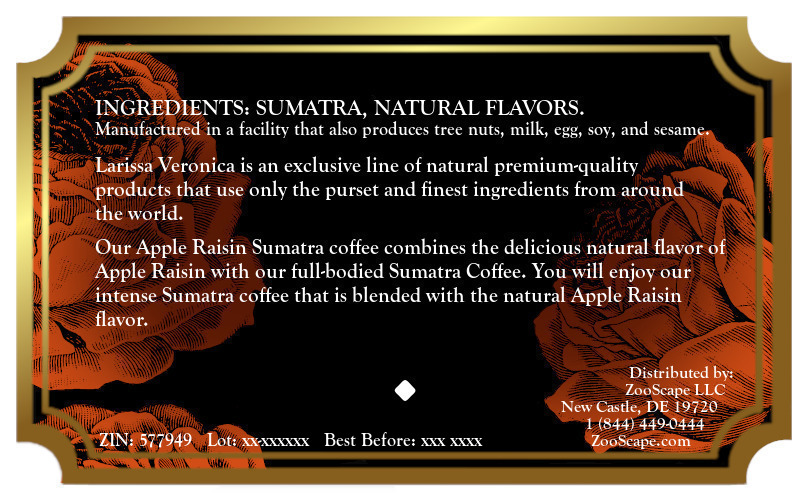 Apple Raisin Sumatra Coffee <BR>(Single Serve K-Cup Pods)