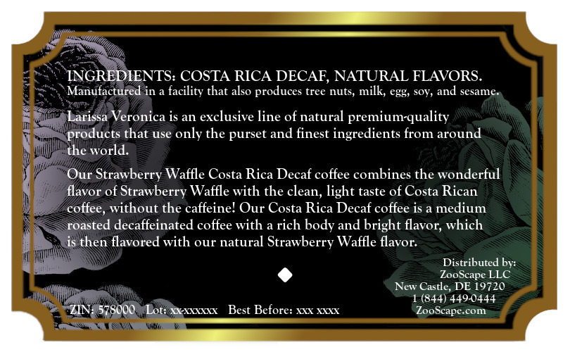 Strawberry Waffle Costa Rica Decaf Coffee <BR>(Single Serve K-Cup Pods)