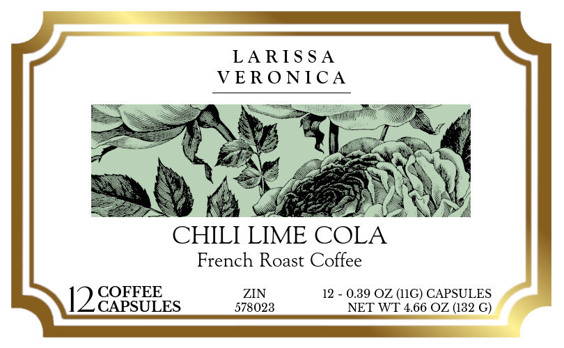 Chili Lime Cola French Roast Coffee <BR>(Single Serve K-Cup Pods) - Label