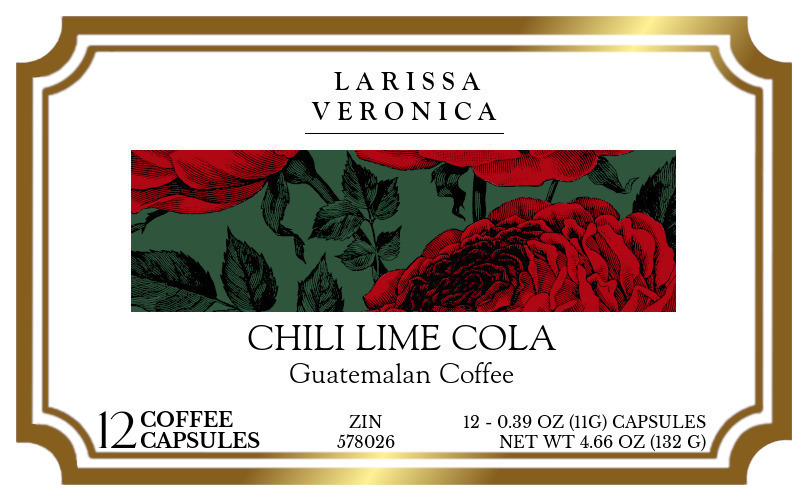 Chili Lime Cola Guatemalan Coffee <BR>(Single Serve K-Cup Pods) - Label