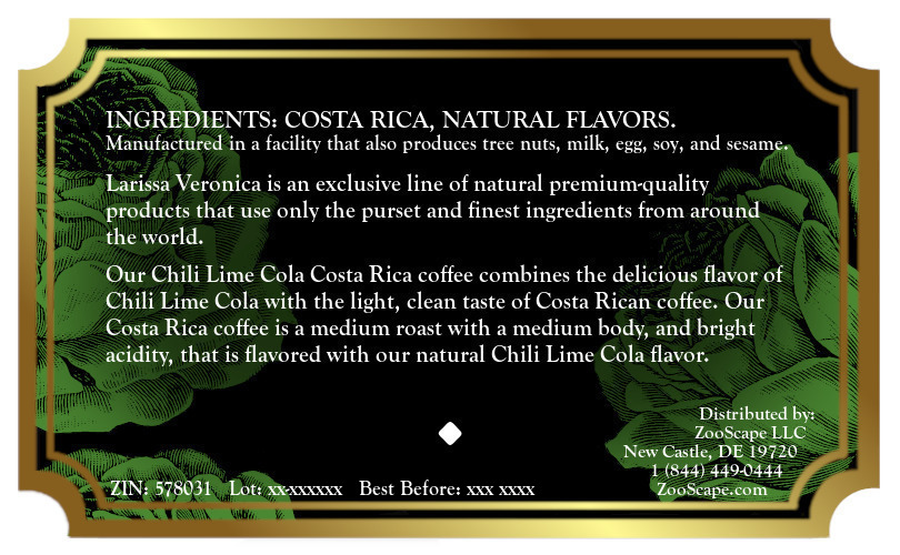 Chili Lime Cola Costa Rica Coffee <BR>(Single Serve K-Cup Pods)