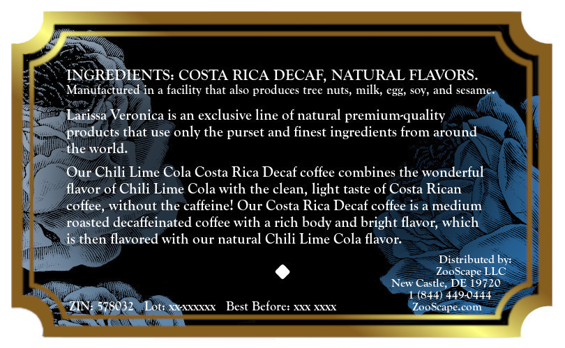 Chili Lime Cola Costa Rica Decaf Coffee <BR>(Single Serve K-Cup Pods)