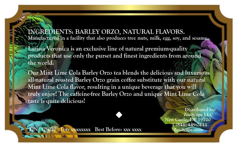 Mint Lime Cola Barley Orzo Tea <BR>(Single Serve K-Cup Pods)