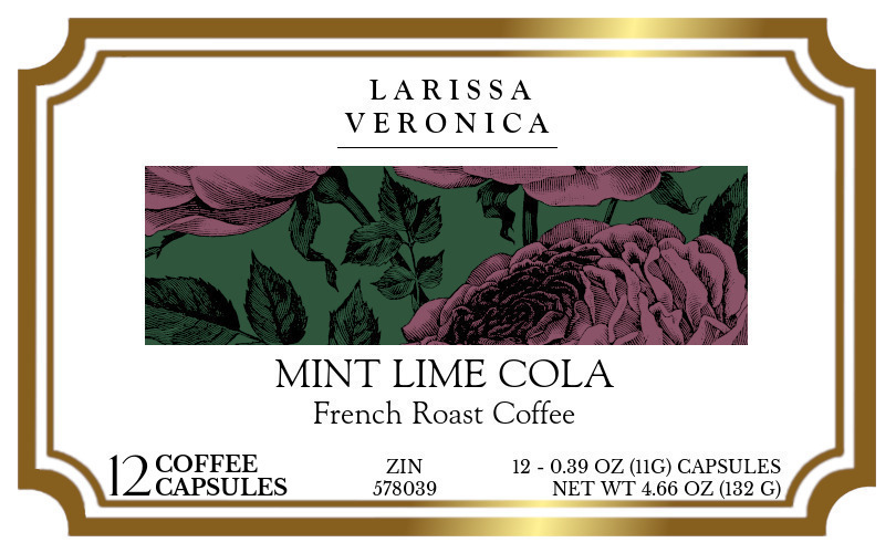 Mint Lime Cola French Roast Coffee <BR>(Single Serve K-Cup Pods) - Label