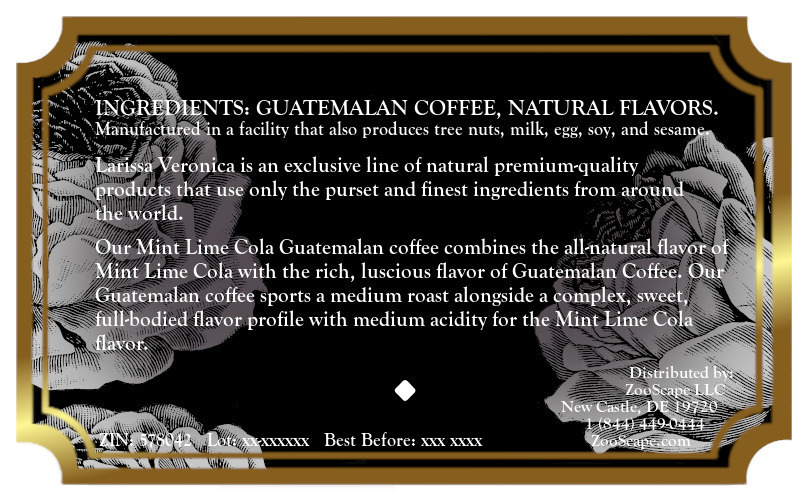 Mint Lime Cola Guatemalan Coffee <BR>(Single Serve K-Cup Pods)