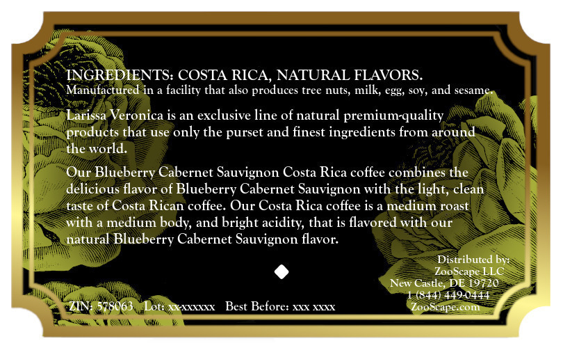 Blueberry Cabernet Sauvignon Costa Rica Coffee <BR>(Single Serve K-Cup Pods)