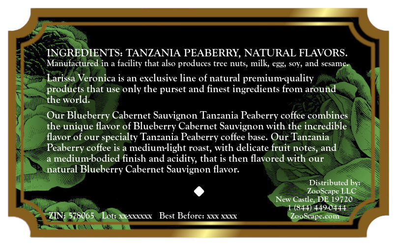 Blueberry Cabernet Sauvignon Tanzania Peaberry Coffee <BR>(Single Serve K-Cup Pods)