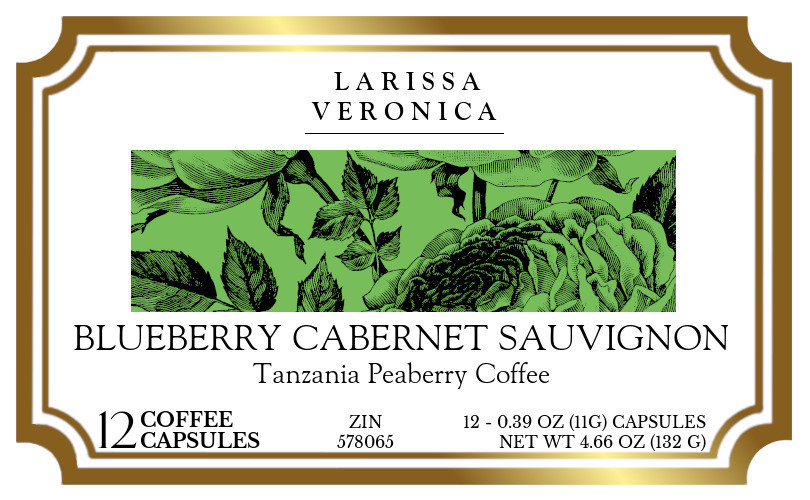 Blueberry Cabernet Sauvignon Tanzania Peaberry Coffee <BR>(Single Serve K-Cup Pods) - Label
