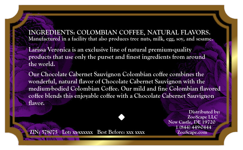 Chocolate Cabernet Sauvignon Colombian Coffee <BR>(Single Serve K-Cup Pods)