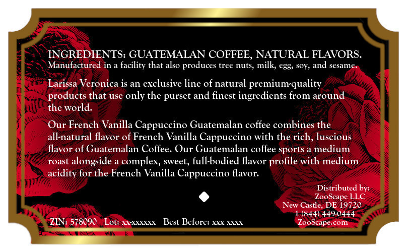 French Vanilla Cappuccino Guatemalan Coffee <BR>(Single Serve K-Cup Pods)