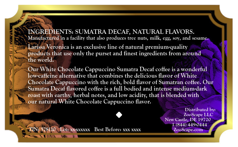 White Chocolate Cappuccino Sumatra Decaf Coffee <BR>(Single Serve K-Cup Pods)