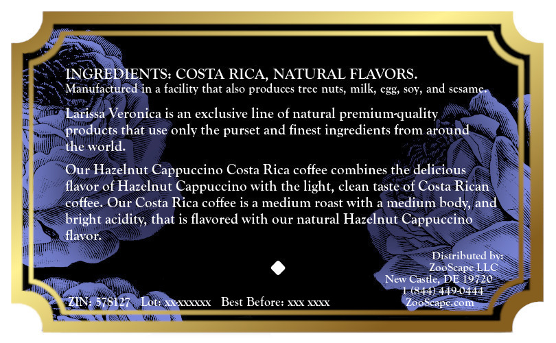 Hazelnut Cappuccino Costa Rica Coffee <BR>(Single Serve K-Cup Pods)