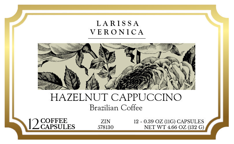Hazelnut Cappuccino Brazilian Coffee <BR>(Single Serve K-Cup Pods) - Label