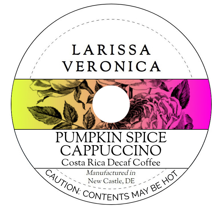 Pumpkin Spice Cappuccino Costa Rica Decaf Coffee <BR>(Single Serve K-Cup Pods)