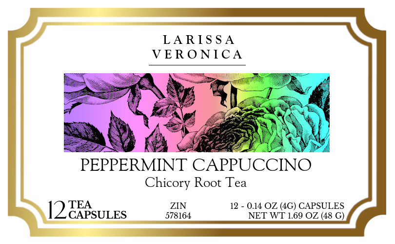 Peppermint Cappuccino Chicory Root Tea <BR>(Single Serve K-Cup Pods) - Label