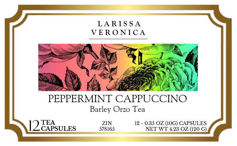 Peppermint Cappuccino Barley Orzo Tea <BR>(Single Serve K-Cup Pods) - Label