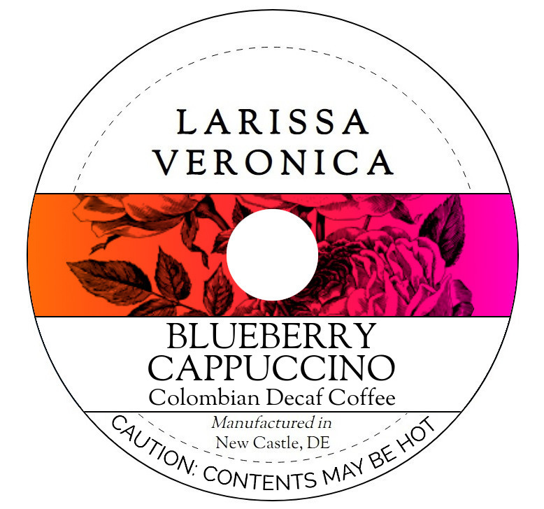 Blueberry Cappuccino Colombian Decaf Coffee <BR>(Single Serve K-Cup Pods)