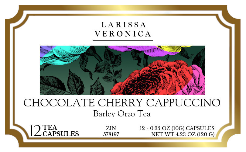 Chocolate Cherry Cappuccino Barley Orzo Tea <BR>(Single Serve K-Cup Pods) - Label