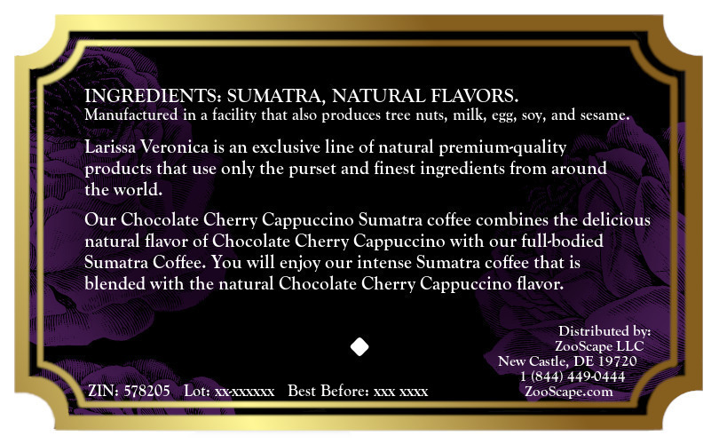 Chocolate Cherry Cappuccino Sumatra Coffee <BR>(Single Serve K-Cup Pods)