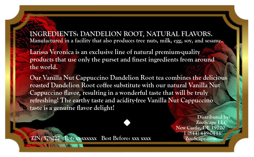 Vanilla Nut Cappuccino Dandelion Root Tea <BR>(Single Serve K-Cup Pods)