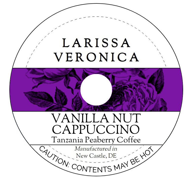 Vanilla Nut Cappuccino Tanzania Peaberry Coffee <BR>(Single Serve K-Cup Pods)