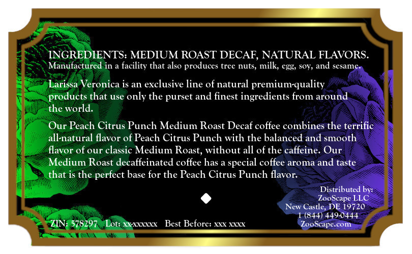 Peach Citrus Punch Medium Roast Decaf Coffee <BR>(Single Serve K-Cup Pods)