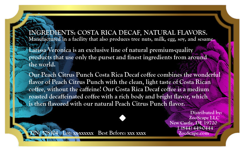 Peach Citrus Punch Costa Rica Decaf Coffee <BR>(Single Serve K-Cup Pods)