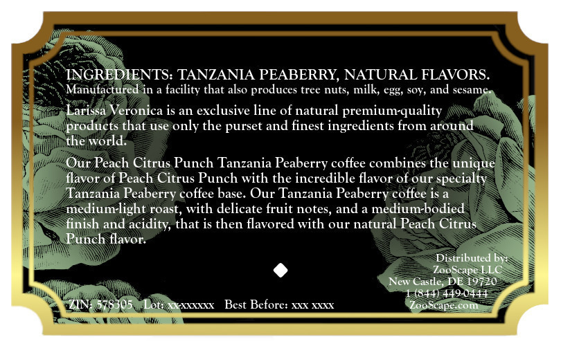 Peach Citrus Punch Tanzania Peaberry Coffee <BR>(Single Serve K-Cup Pods)