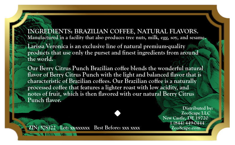 Berry Citrus Punch Brazilian Coffee <BR>(Single Serve K-Cup Pods)