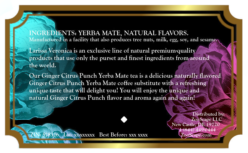 Ginger Citrus Punch Yerba Mate Tea <BR>(Single Serve K-Cup Pods)