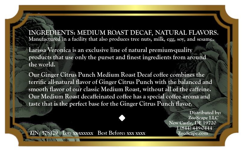 Ginger Citrus Punch Medium Roast Decaf Coffee <BR>(Single Serve K-Cup Pods)