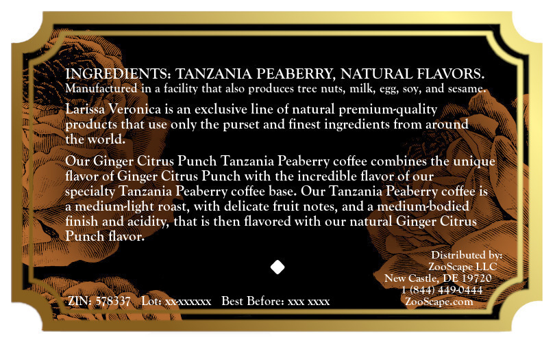Ginger Citrus Punch Tanzania Peaberry Coffee <BR>(Single Serve K-Cup Pods)