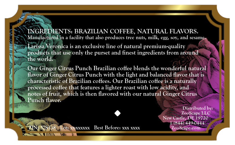 Ginger Citrus Punch Brazilian Coffee <BR>(Single Serve K-Cup Pods)