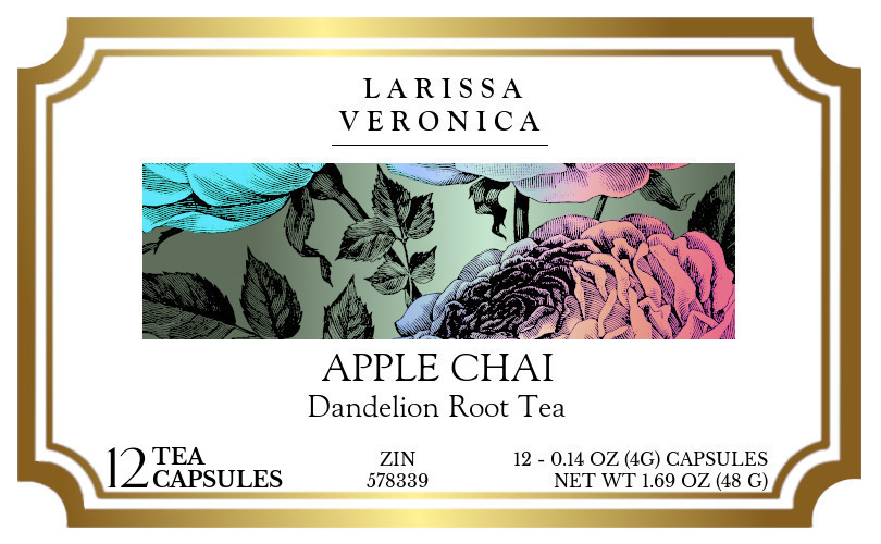 Apple Chai Dandelion Root Tea <BR>(Single Serve K-Cup Pods) - Label
