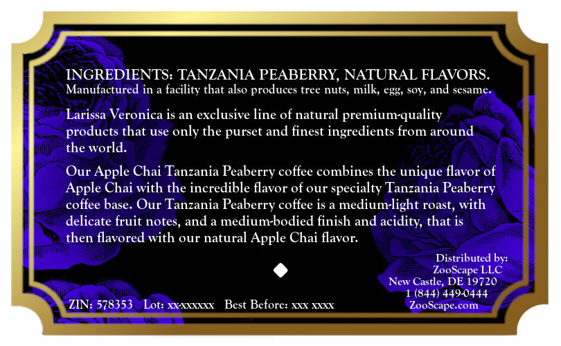 Apple Chai Tanzania Peaberry Coffee <BR>(Single Serve K-Cup Pods)