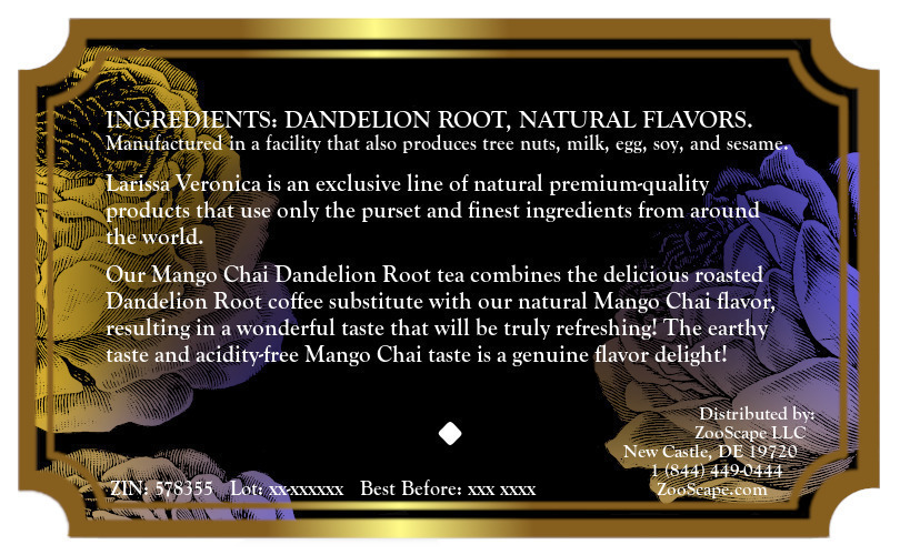 Mango Chai Dandelion Root Tea <BR>(Single Serve K-Cup Pods)